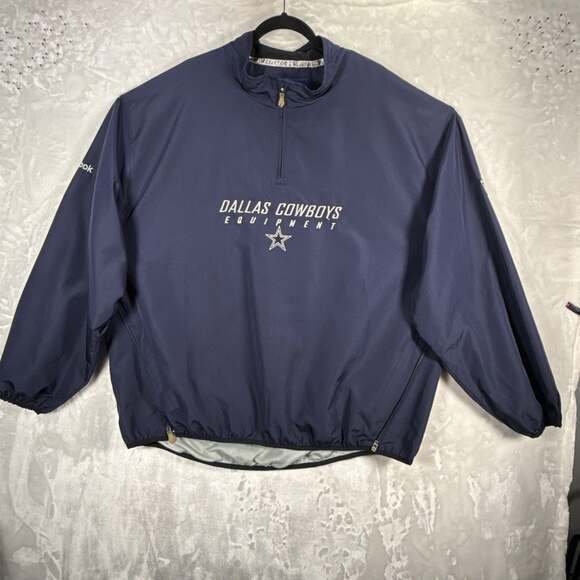 Reebok Other - VTG Reebok On Field Dallas Cowboys 1/4 Zip Pullover Windbreaker Jacket 2XL READ